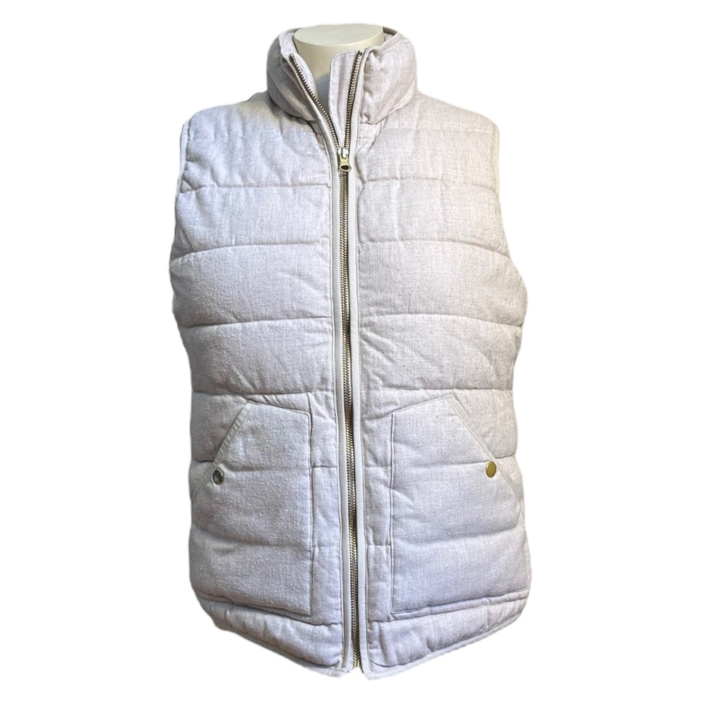 Cream/Tan Puffer Vest, Size M